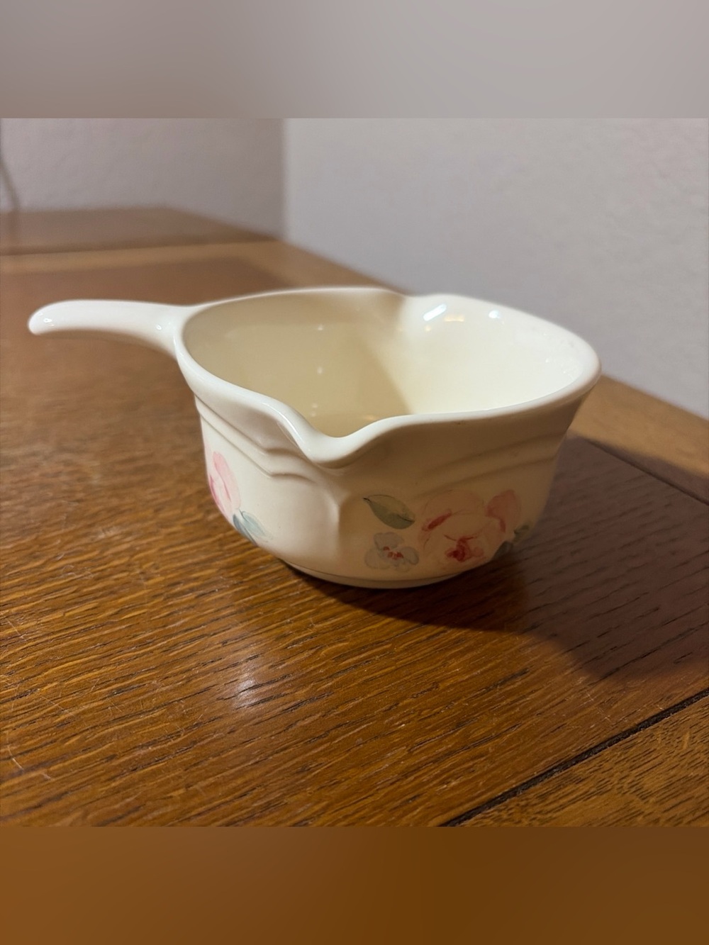 Vintage Pfaltzgraff Tea Rose Gravy Ladle Spoon Pink Floral Cream